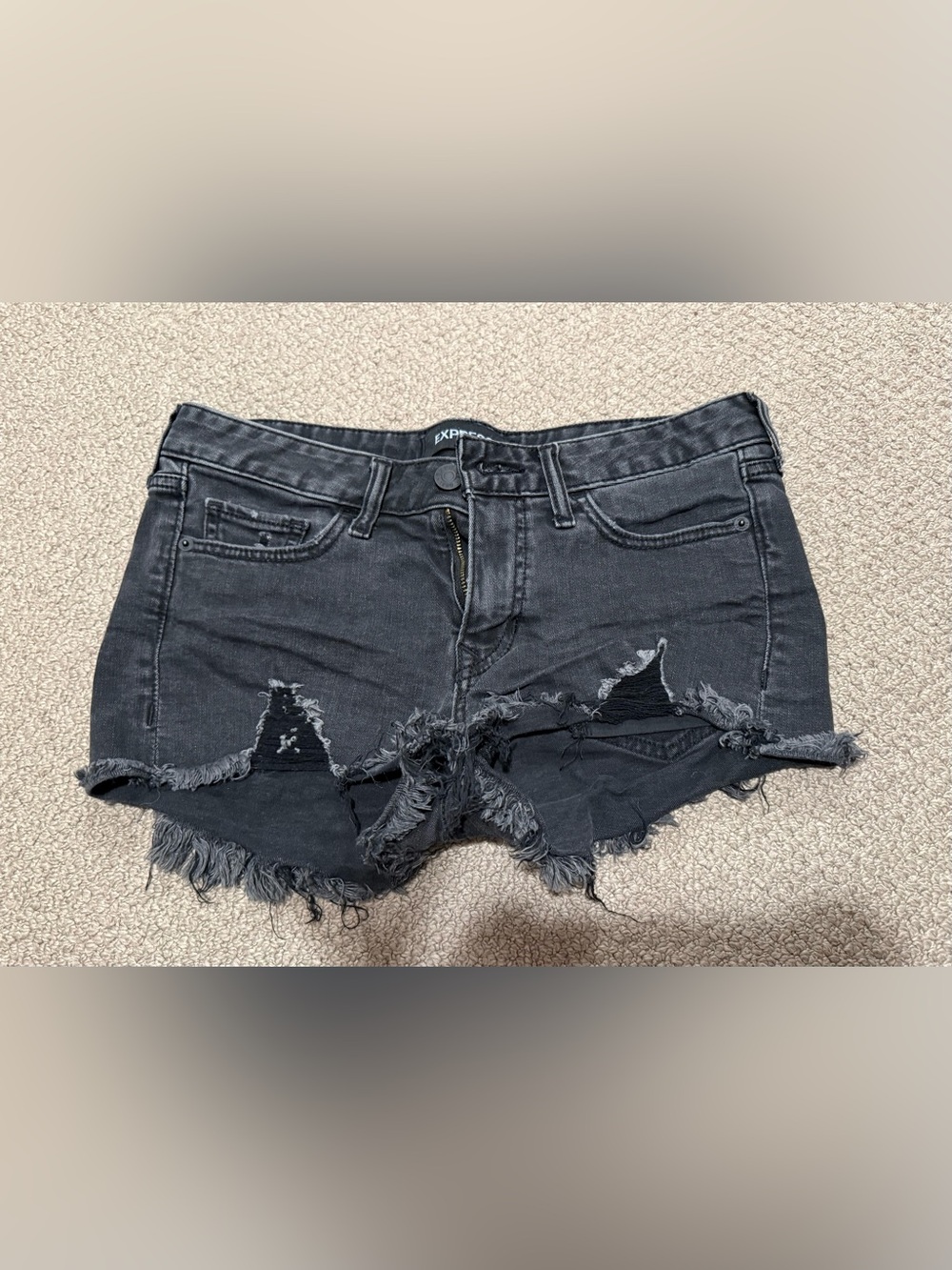 Distressed Denim Cutoff Shorts